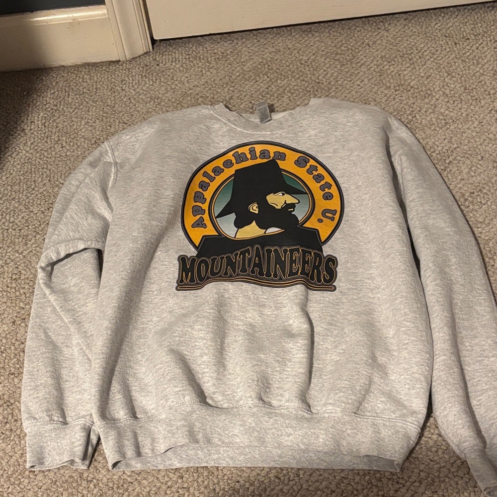 Gildan Gray Appalachian State Crewneck Sweater